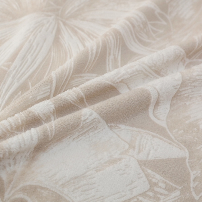 91家纺网 家纺一手货源 找家纺 三悦四季 2025新款冬季雕花牛奶绒加厚保暖四件套复古风轻奢烂花床单被套床上用品 盛夏丛林-卡其