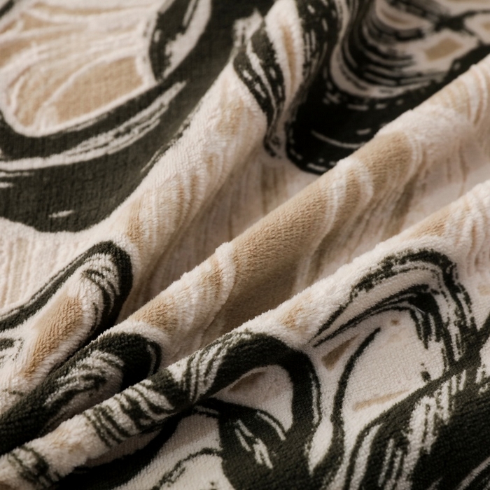 91家纺网 家纺一手货源 找家纺 三悦四季 2025新款冬季雕花牛奶绒加厚保暖四件套复古风轻奢烂花床单被套床上用品 优雅花卉-黑棕