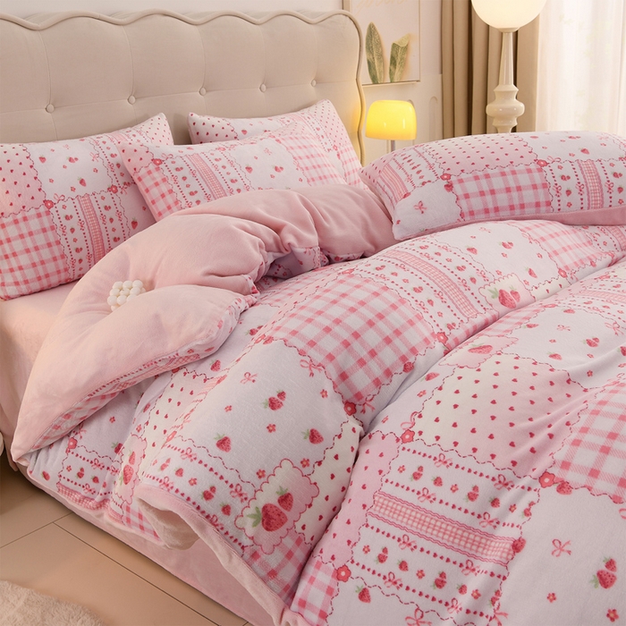 91家纺网 家纺一手货源 找家纺 （总）三悦四季 2025新款A类牛奶绒印花四件套