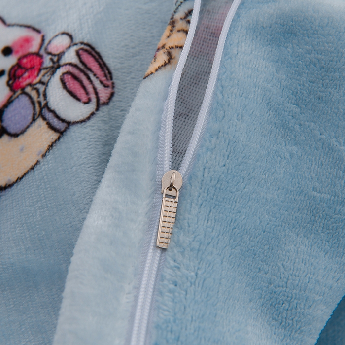 91家纺网 家纺一手货源 找家纺 三悦四季 2025新款A类牛奶绒印花四件套 花漾兔语