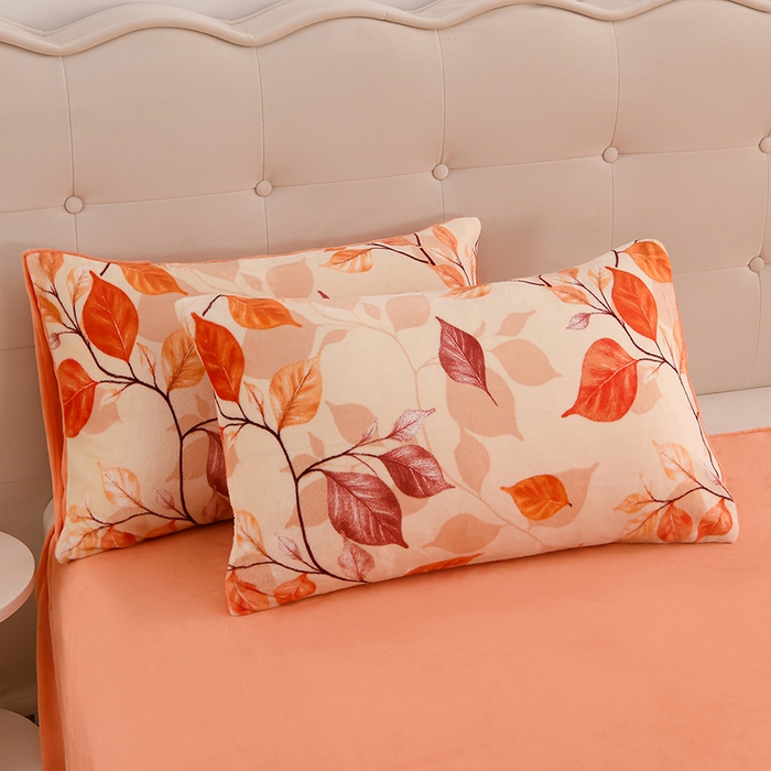 91家纺网 家纺一手货源 找家纺 三悦四季 2025新款A类牛奶绒印花四件套 秋之叶语