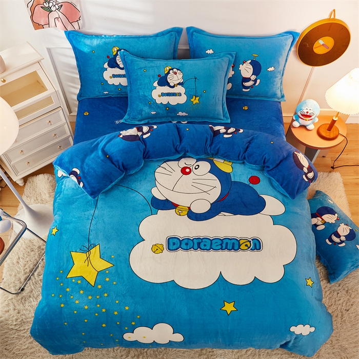 （总）2024新款卡通法莱绒牛奶绒珊瑚绒四件套升级版