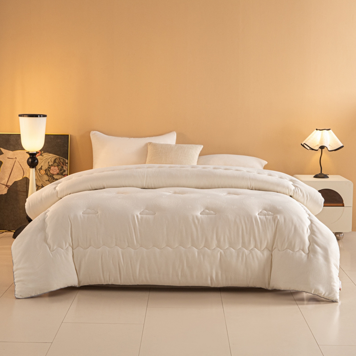 91家纺网 家纺一手货源 找家纺 爱彼家纺 2025新款火山岩A类提花自发热抗菌被冬被-春秋被学生被子-系列二 火山岩-玫瑰白