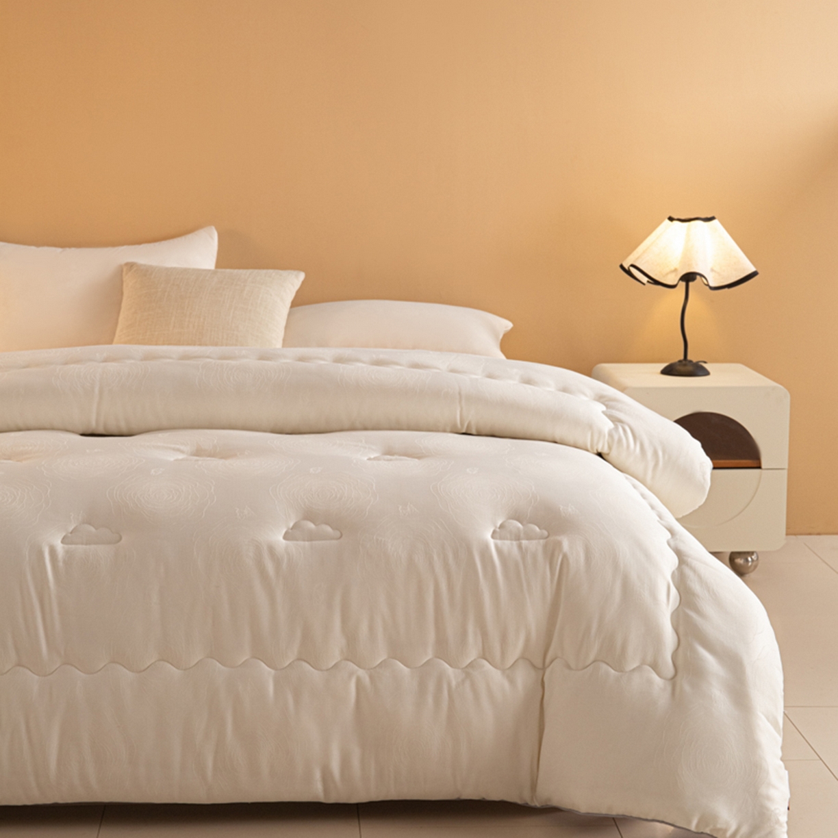 91家纺网 家纺一手货源 找家纺 爱彼家纺 2025新款火山岩A类提花自发热抗菌被冬被-春秋被学生被子-系列二 火山岩-玫瑰白