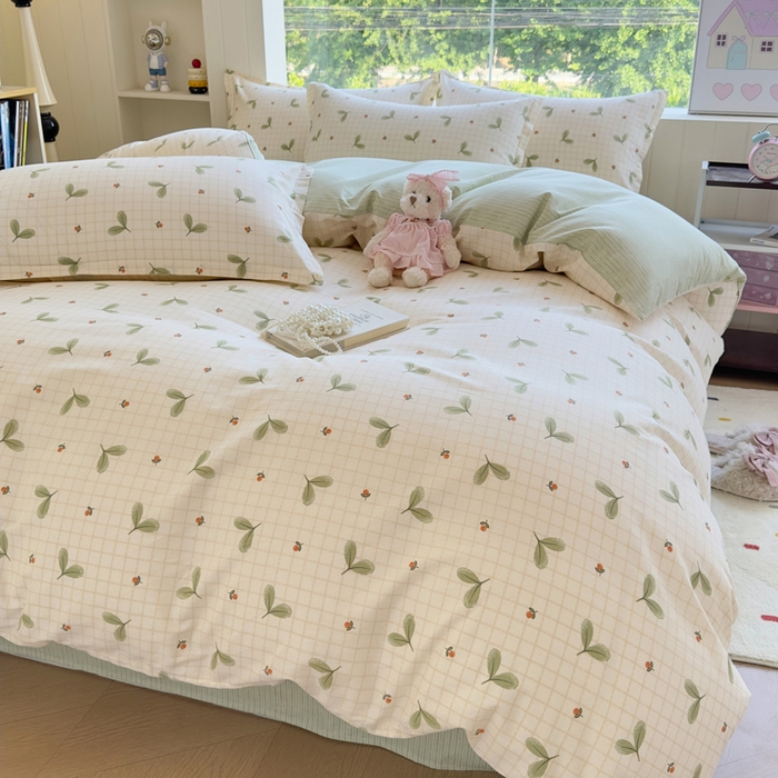 91家纺网 家纺一手货源 找家纺 （总）鑫宇 2025新款全棉纯棉13372小清新印花四件套