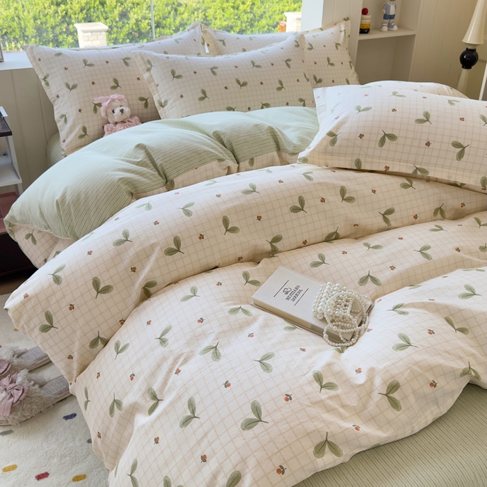 91家纺网 家纺一手货源 找家纺 （总）鑫宇 2025新款全棉纯棉13372小清新印花四件套