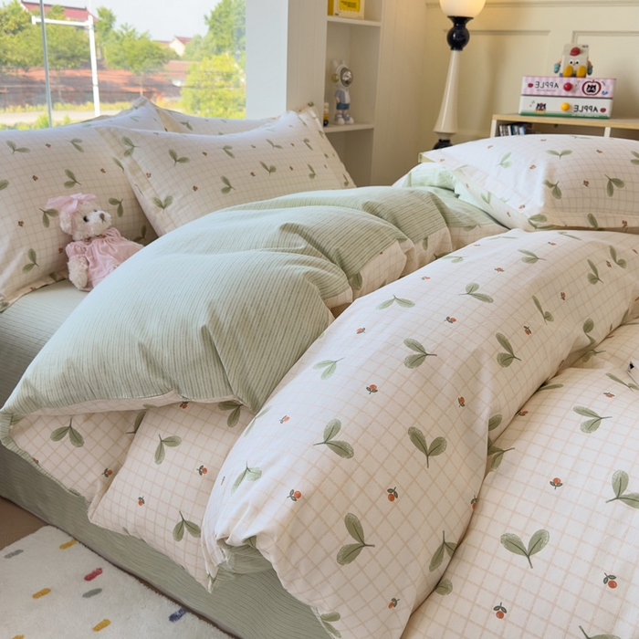 91家纺网 家纺一手货源 找家纺 （总）鑫宇 2025新款全棉纯棉13372小清新印花四件套