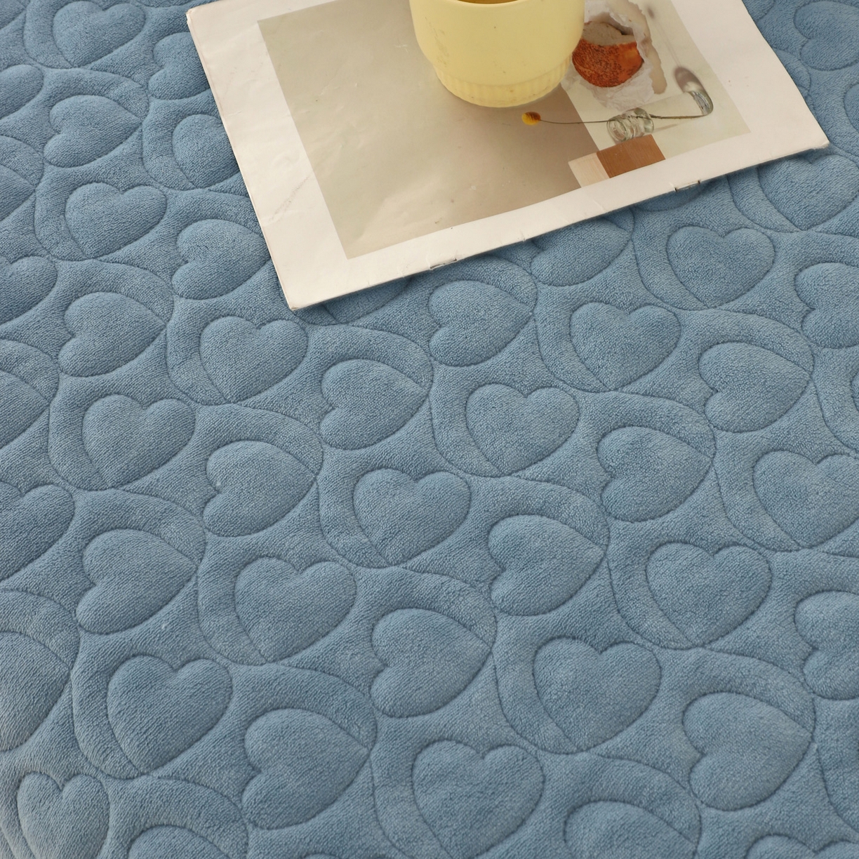 91家纺网 家纺一手货源 找家纺 能好家纺 2025新款牛奶绒刺绣床盖四件套 蓝