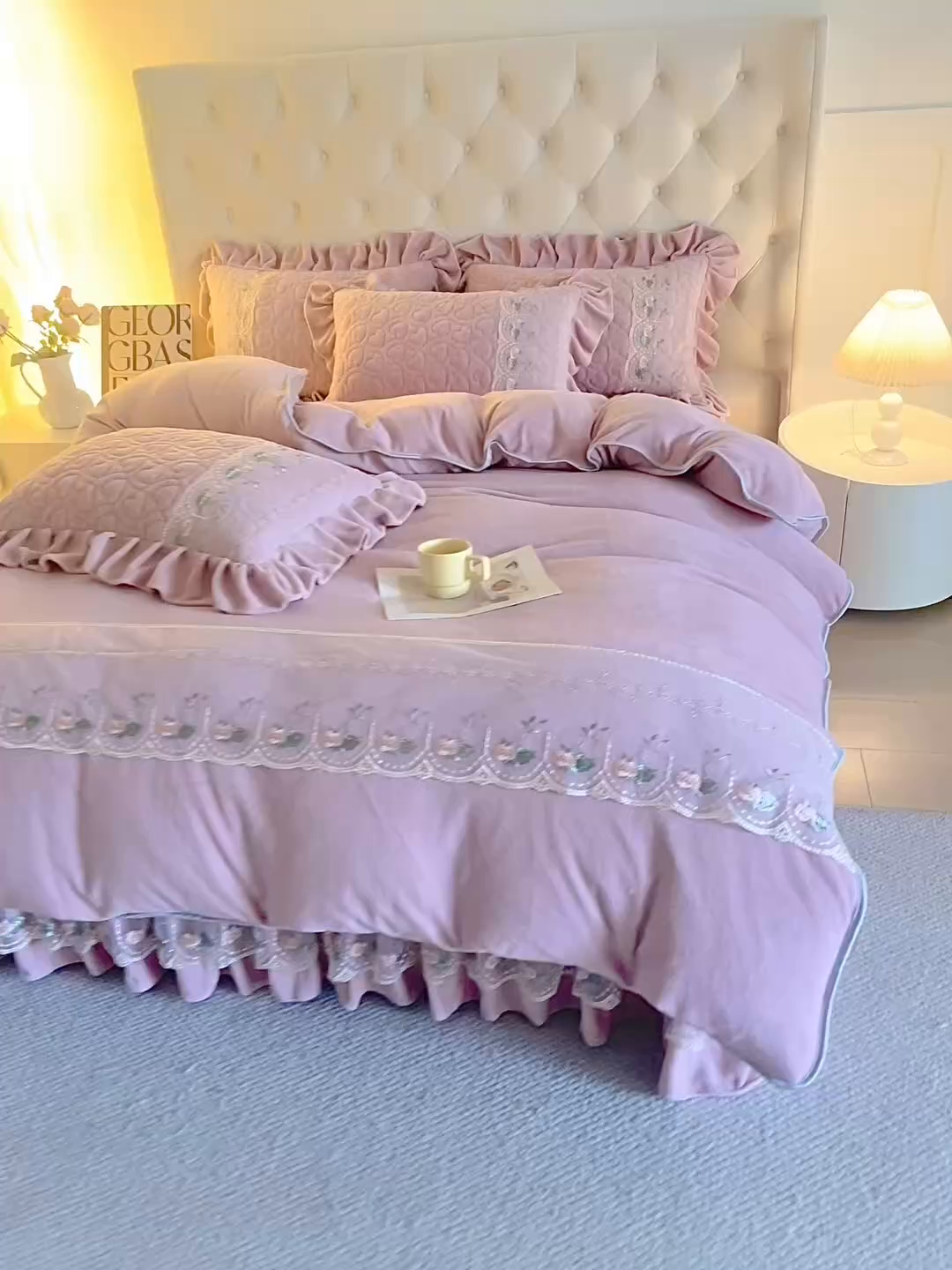 91家纺网 家纺一手货源 找家纺 （总）能好家纺 2025新款牛奶绒刺绣床盖四件套