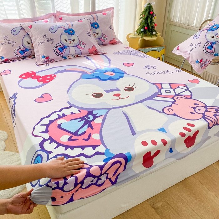 91家纺网 家纺一手货源 找家纺 一电 2024新款卡通床单床笠棕垫床套防尘罩席床垫保护套卡通儿童上下床床单床笠-第二批 冰冰星黛露