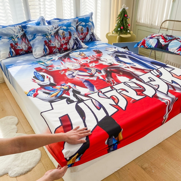 一电 2024新款卡通床单床笠棕垫床套防尘罩席床垫保护套卡通儿童上下床床单床笠-第二批 帅气奥特曼