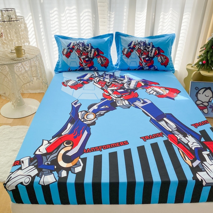 91家纺网 家纺一手货源 找家纺 一电 2024新款卡通床单床笠棕垫床套防尘罩席床垫保护套卡通儿童上下床床单床笠-第二批 机器人