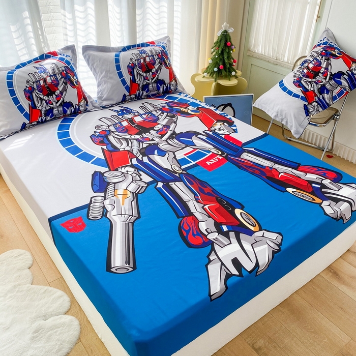 91家纺网 家纺一手货源 找家纺 一电 2024新款卡通床单床笠棕垫床套防尘罩席床垫保护套卡通儿童上下床床单床笠-第二批 圈圈机器人