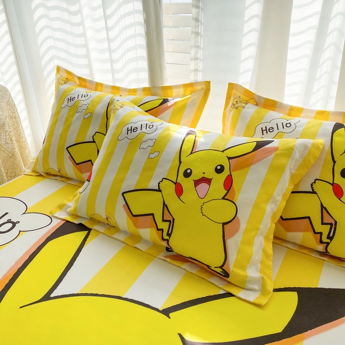 91家纺网 家纺一手货源 找家纺 一电 2024新款卡通床单床笠棕垫床套防尘罩席床垫保护套卡通儿童上下床床单床笠-第二批 开心皮卡丘