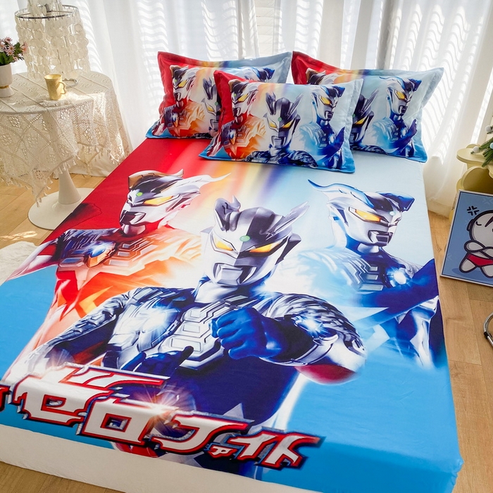 91家纺网 家纺一手货源 找家纺 一电 2024新款卡通床单床笠棕垫床套防尘罩席床垫保护套卡通儿童上下床床单床笠-第二批 星星奥特曼