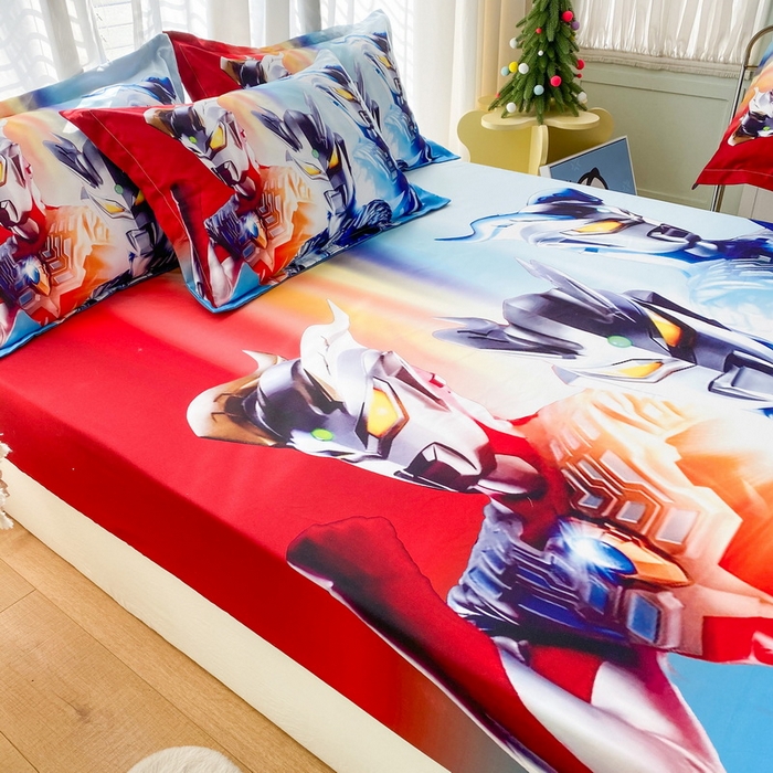 91家纺网 家纺一手货源 找家纺 一电 2024新款卡通床单床笠棕垫床套防尘罩席床垫保护套卡通儿童上下床床单床笠-第二批 星星奥特曼