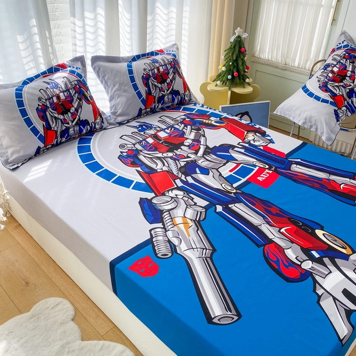 91家纺网 家纺一手货源 找家纺 一电 2024新款卡通床单床笠棕垫床套防尘罩席床垫保护套卡通儿童上下床床单床笠-第二批 圈圈机器人