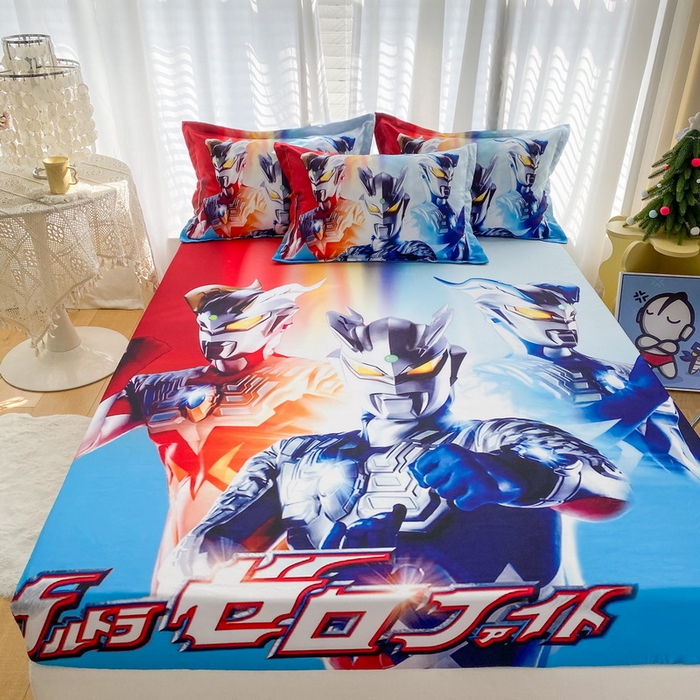 91家纺网 家纺一手货源 找家纺 一电 2024新款卡通床单床笠棕垫床套防尘罩席床垫保护套卡通儿童上下床床单床笠-第二批 星星奥特曼