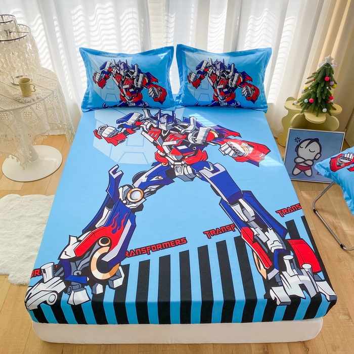 91家纺网 家纺一手货源 找家纺 一电 2024新款卡通床单床笠棕垫床套防尘罩席床垫保护套卡通儿童上下床床单床笠-第二批 机器人