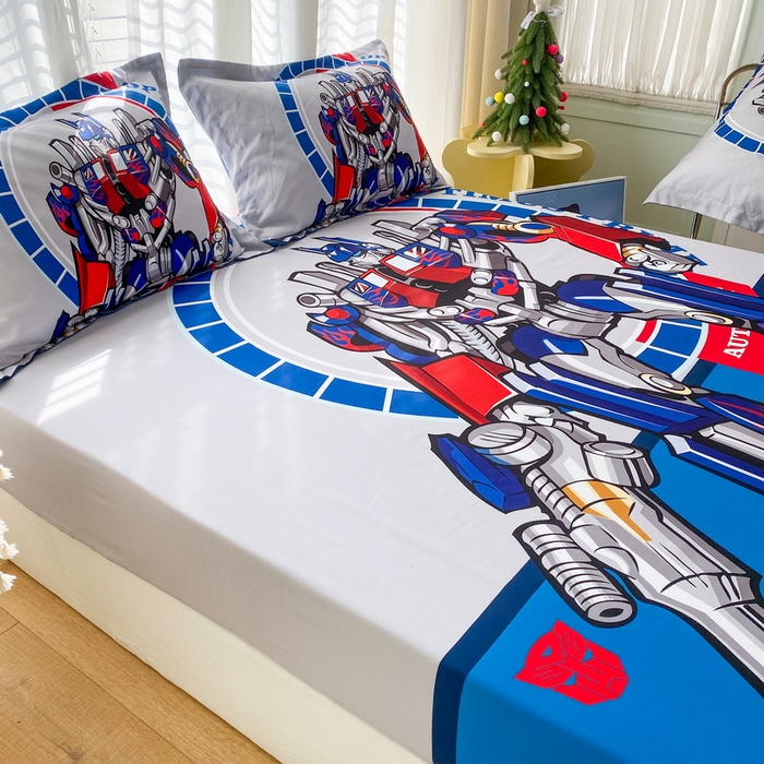 91家纺网 家纺一手货源 找家纺 一电 2024新款卡通床单床笠棕垫床套防尘罩席床垫保护套卡通儿童上下床床单床笠-第二批 圈圈机器人