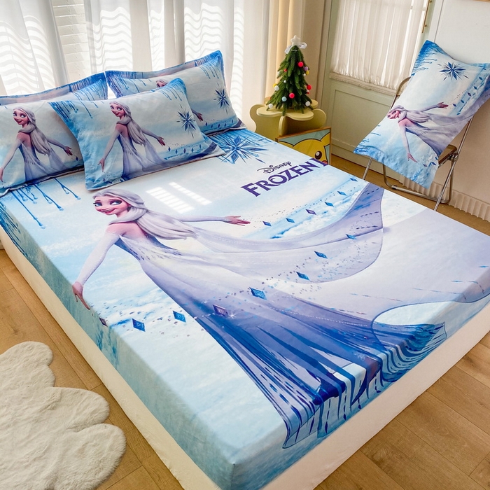 91家纺网 家纺一手货源 找家纺 一电 2024新款卡通床单床笠棕垫床套防尘罩席床垫保护套卡通儿童上下床床单床笠-第二批 女王