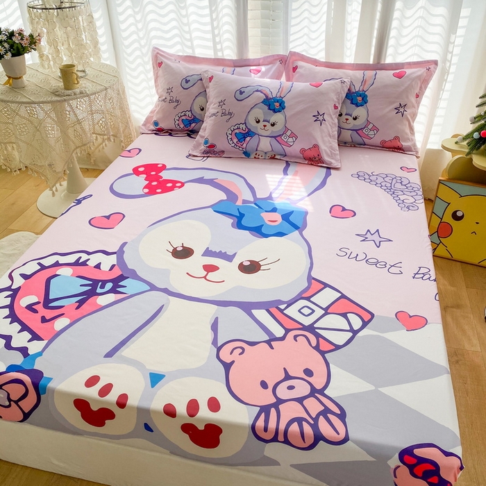 91家纺网 家纺一手货源 找家纺 一电 2024新款卡通床单床笠棕垫床套防尘罩席床垫保护套卡通儿童上下床床单床笠-第二批 冰冰星黛露