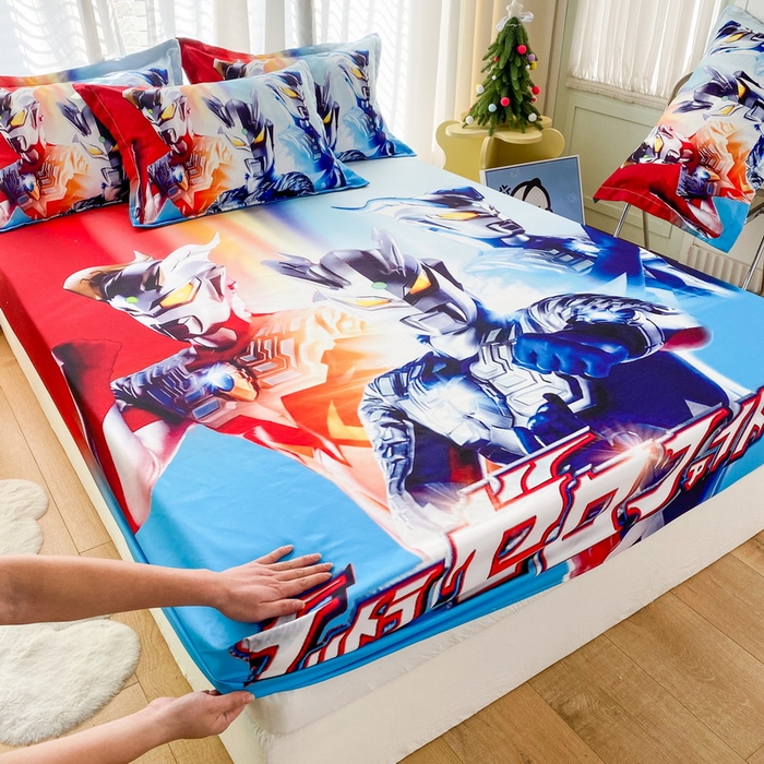 一电 2024新款卡通床单床笠棕垫床套防尘罩席床垫保护套卡通儿童上下床床单床笠-第二批 星星奥特曼