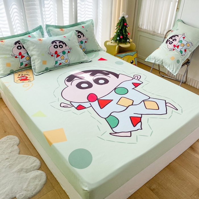 91家纺网 家纺一手货源 找家纺 一电 2024新款卡通床单床笠棕垫床套防尘罩席床垫保护套卡通儿童上下床床单床笠-第二批 小新