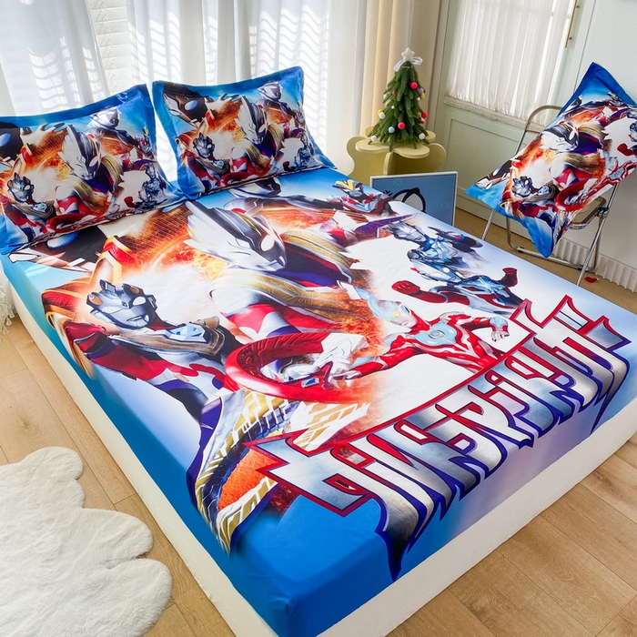 91家纺网 家纺一手货源 找家纺 一电 2024新款卡通床单床笠棕垫床套防尘罩席床垫保护套卡通儿童上下床床单床笠-第二批 闪电奥特曼