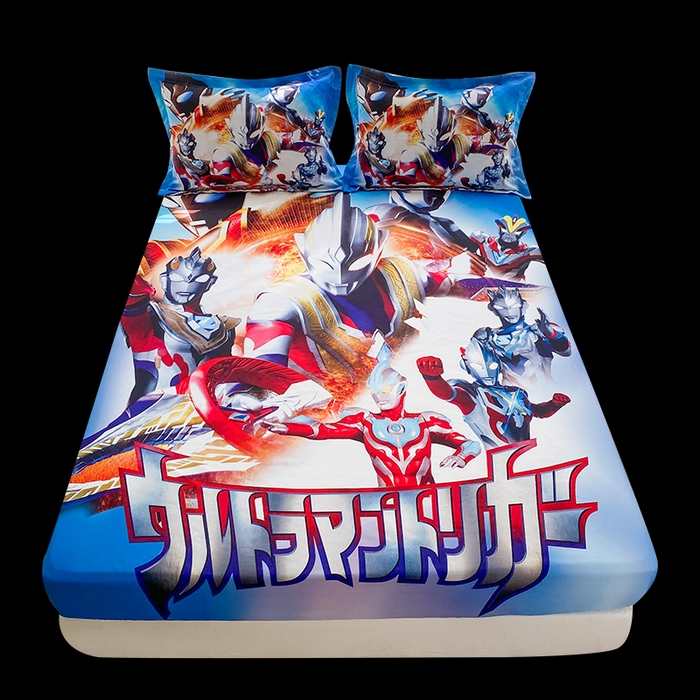 91家纺网 家纺一手货源 找家纺 一电 2024新款卡通床单床笠棕垫床套防尘罩席床垫保护套卡通儿童上下床床单床笠-第二批 闪电奥特曼