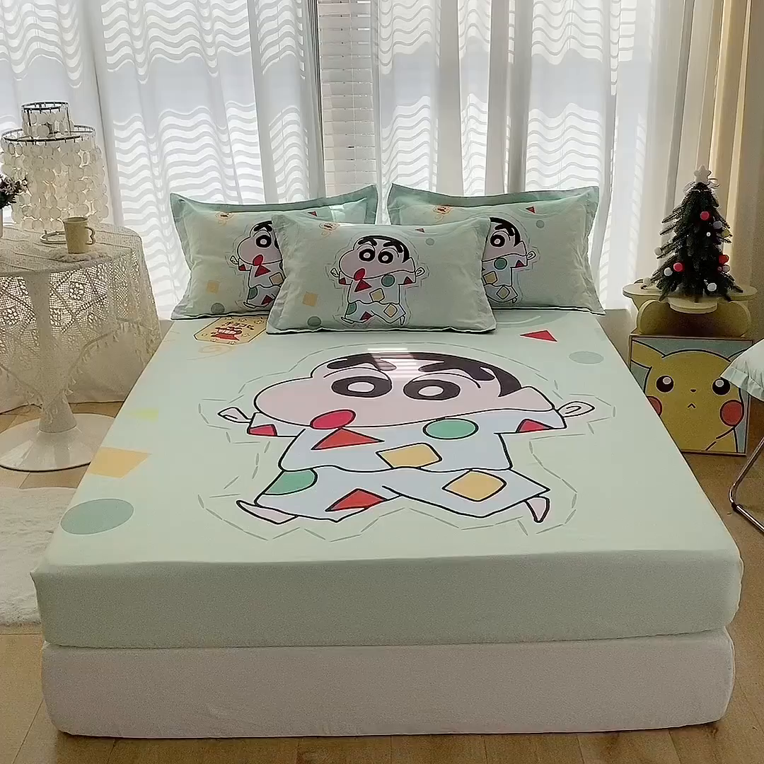 91家纺网 家纺一手货源 找家纺 一电 2024新款卡通床单床笠棕垫床套防尘罩席床垫保护套卡通儿童上下床床单床笠-第二批 小新