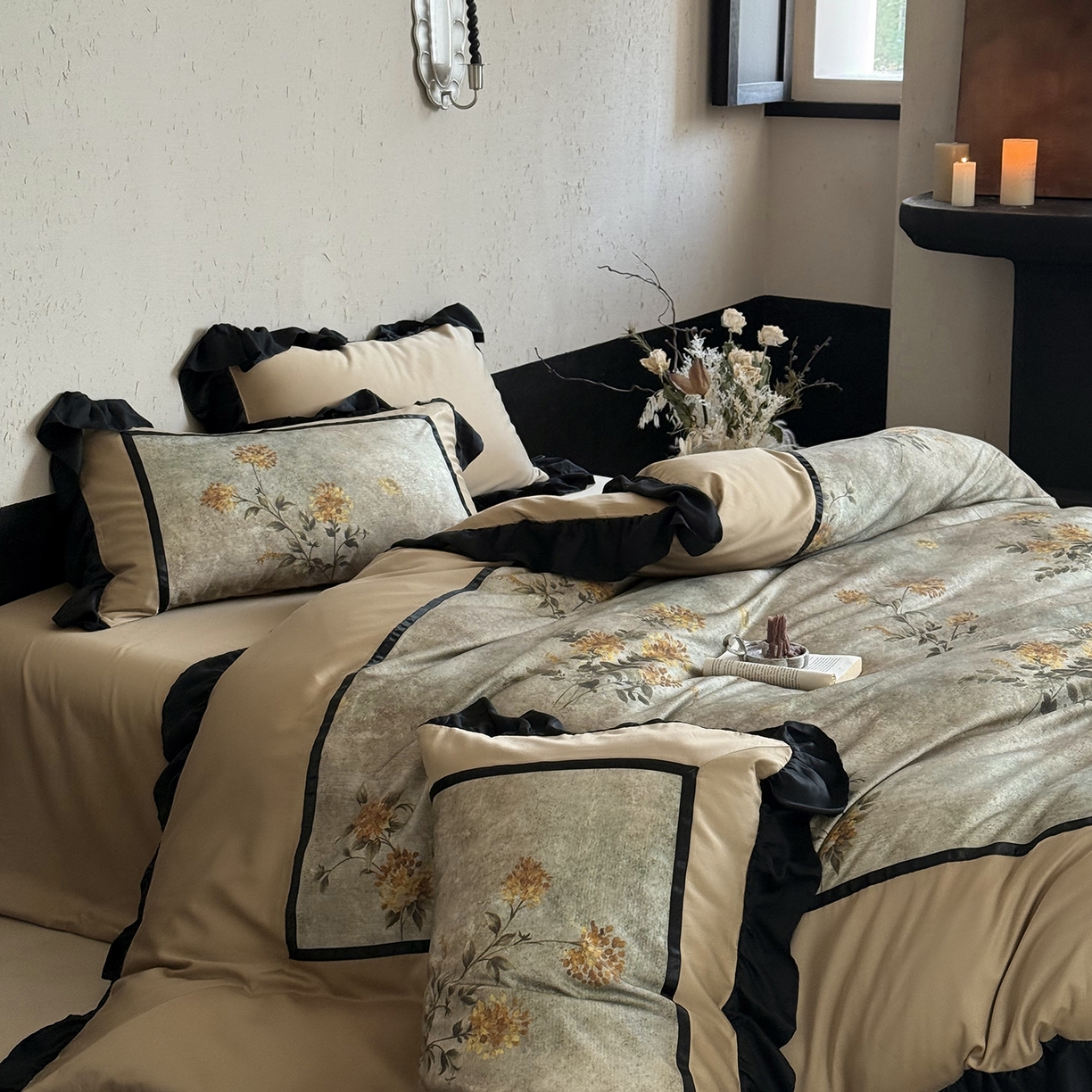 91家纺网 家纺一手货源 找家纺 （总）佳汐蓝家纺 2025秋冬新品天丝棉磨毛数码印花四件套--莱茵庄园