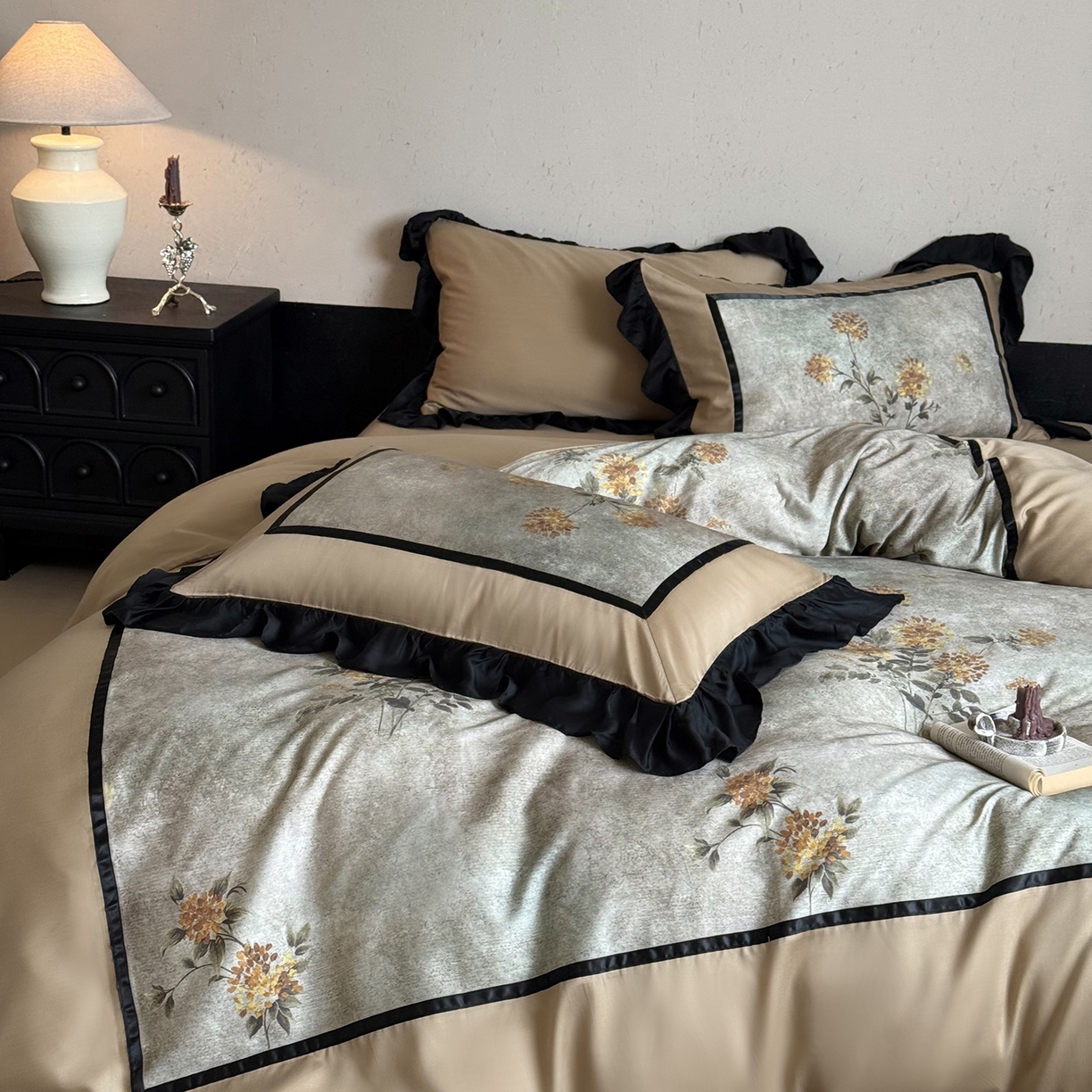 91家纺网 家纺一手货源 找家纺 （总）佳汐蓝家纺 2025秋冬新品天丝棉磨毛数码印花四件套--莱茵庄园