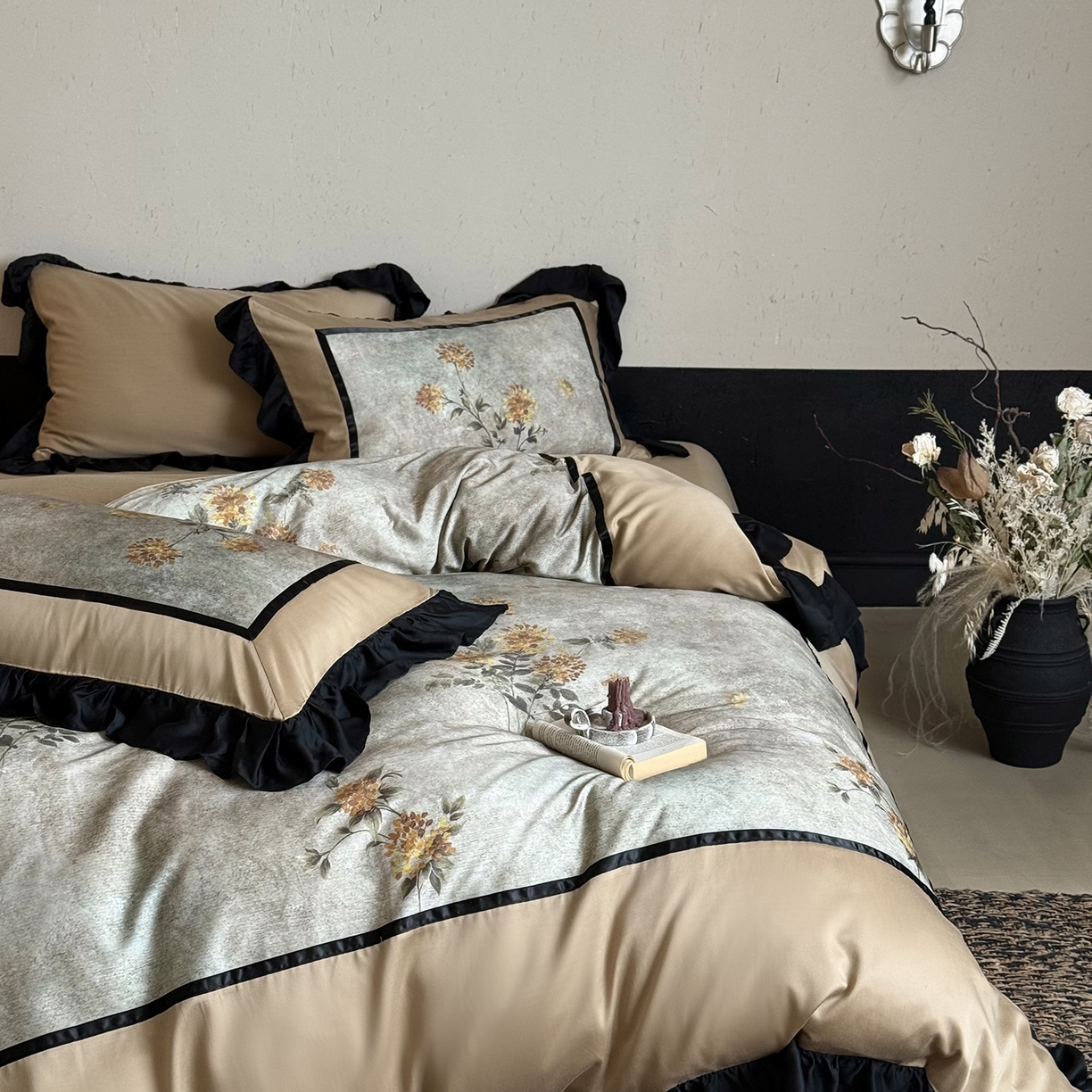 91家纺网 家纺一手货源 找家纺 （总）佳汐蓝家纺 2025秋冬新品天丝棉磨毛数码印花四件套--莱茵庄园