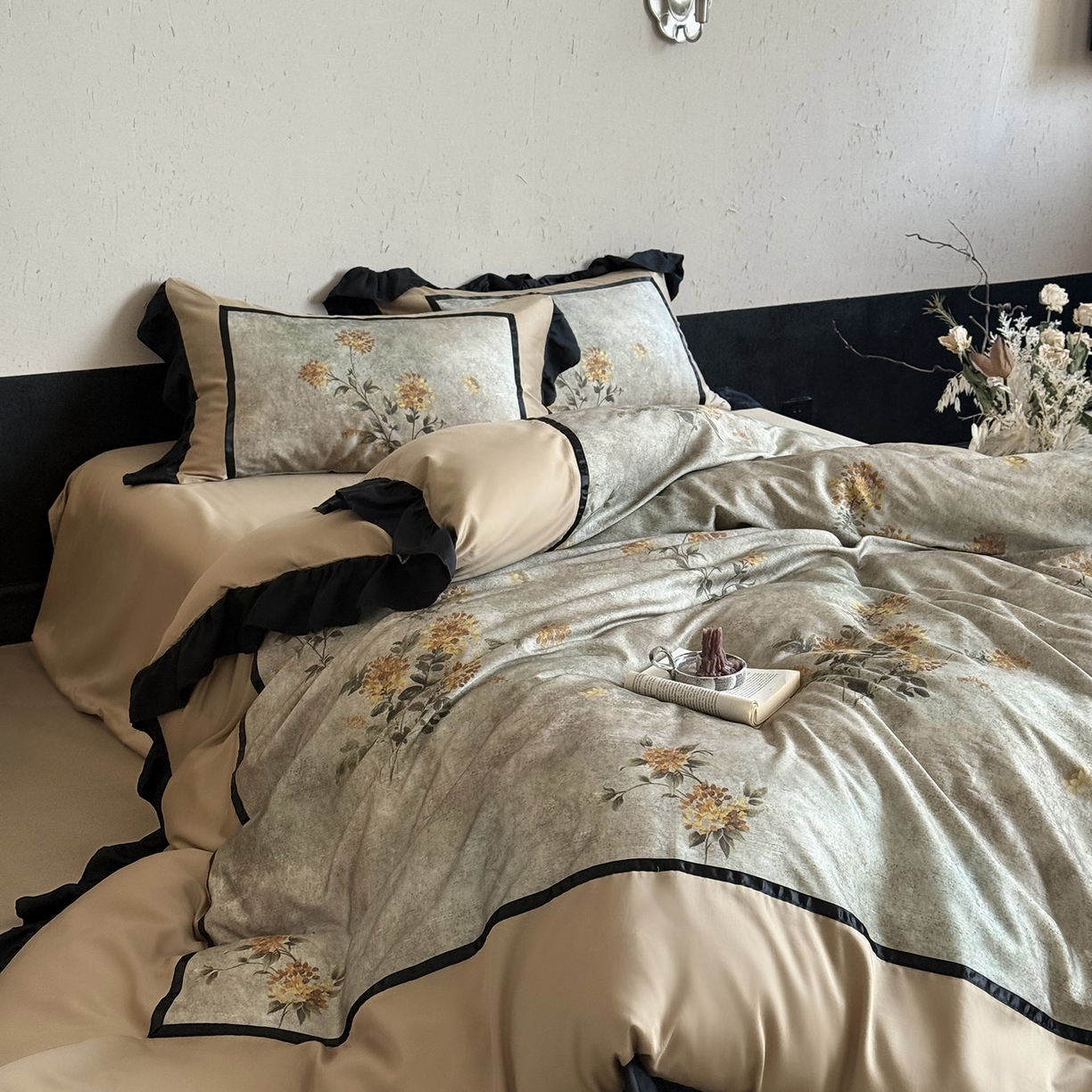 91家纺网 家纺一手货源 找家纺 （总）佳汐蓝家纺 2025秋冬新品天丝棉磨毛数码印花四件套--莱茵庄园