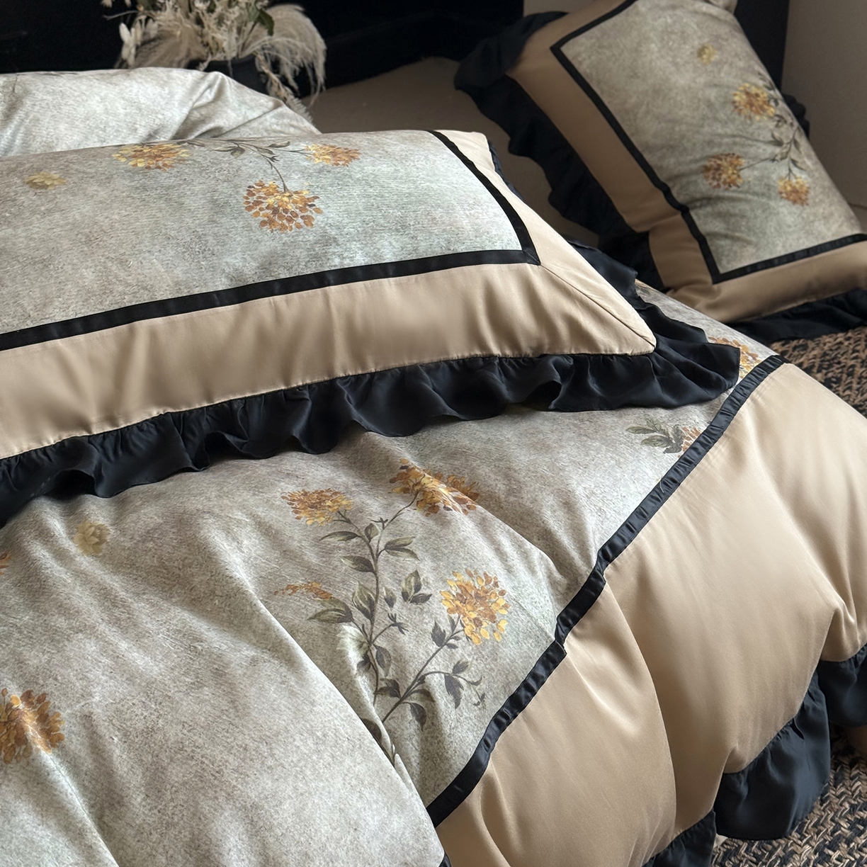 91家纺网 家纺一手货源 找家纺 （总）佳汐蓝家纺 2025秋冬新品天丝棉磨毛数码印花四件套--莱茵庄园