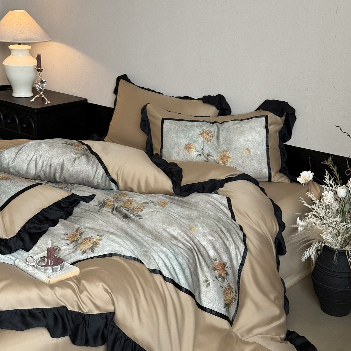 91家纺网 家纺一手货源 找家纺 （总）佳汐蓝家纺 2025秋冬新品天丝棉磨毛数码印花四件套--莱茵庄园