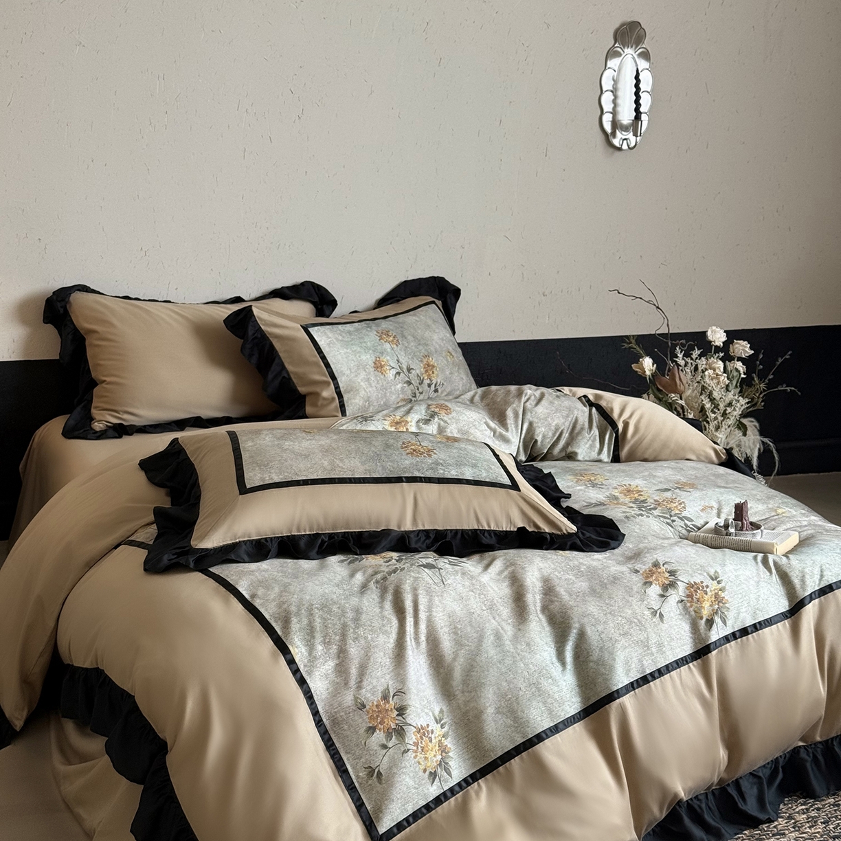 91家纺网 家纺一手货源 找家纺 （总）佳汐蓝家纺 2025秋冬新品天丝棉磨毛数码印花四件套--莱茵庄园