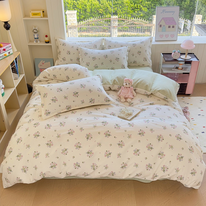 91家纺网 家纺一手货源 找家纺 （总）鑫宇 2025新款全棉纯棉13372小清新印花四件套