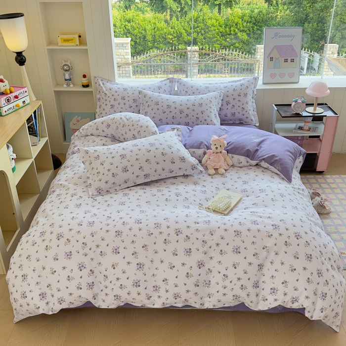 91家纺网 家纺一手货源 找家纺 （总）鑫宇 2025新款全棉纯棉13372小清新印花四件套