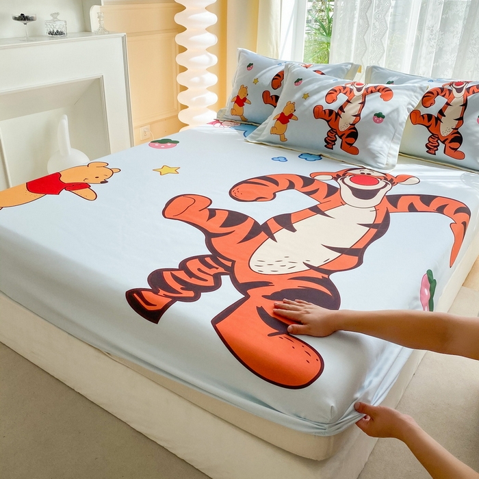 91家纺网 家纺一手货源 找家纺 （总）一电 2024新款卡通床单床笠棕垫床套防尘罩席床垫保护套卡通儿童上下床床单床笠-第三批