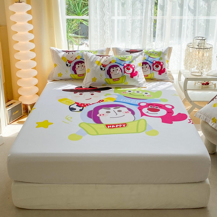 91家纺网 家纺一手货源 找家纺 （总）一电 2024新款卡通床单床笠棕垫床套防尘罩席床垫保护套卡通儿童上下床床单床笠-第三批
