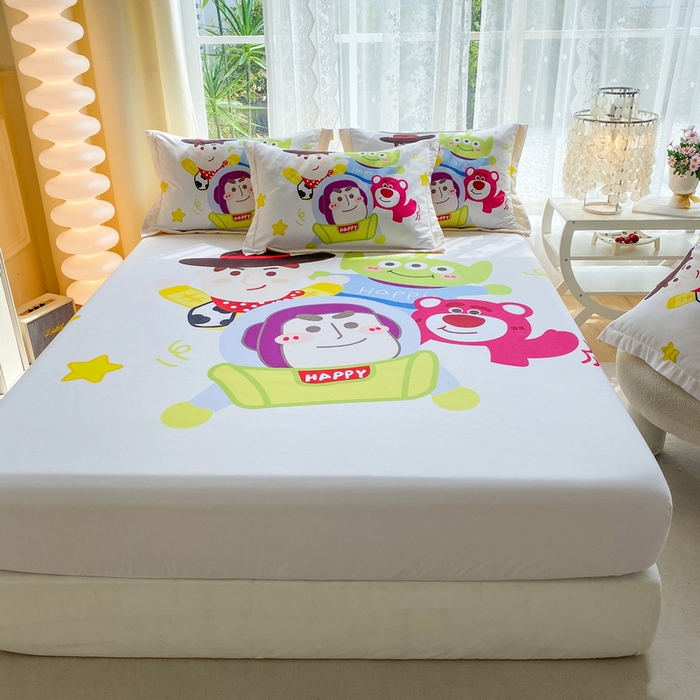 91家纺网 家纺一手货源 找家纺 （总）一电 2024新款卡通床单床笠棕垫床套防尘罩席床垫保护套卡通儿童上下床床单床笠-第三批