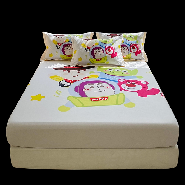 91家纺网 家纺一手货源 找家纺 一电 2024新款卡通床单床笠棕垫床套防尘罩席床垫保护套卡通儿童上下床床单床笠-第三批 草莓总动员