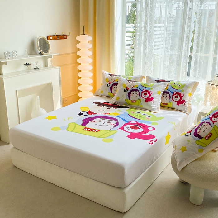 91家纺网 家纺一手货源 找家纺 一电 2024新款卡通床单床笠棕垫床套防尘罩席床垫保护套卡通儿童上下床床单床笠-第三批 草莓总动员