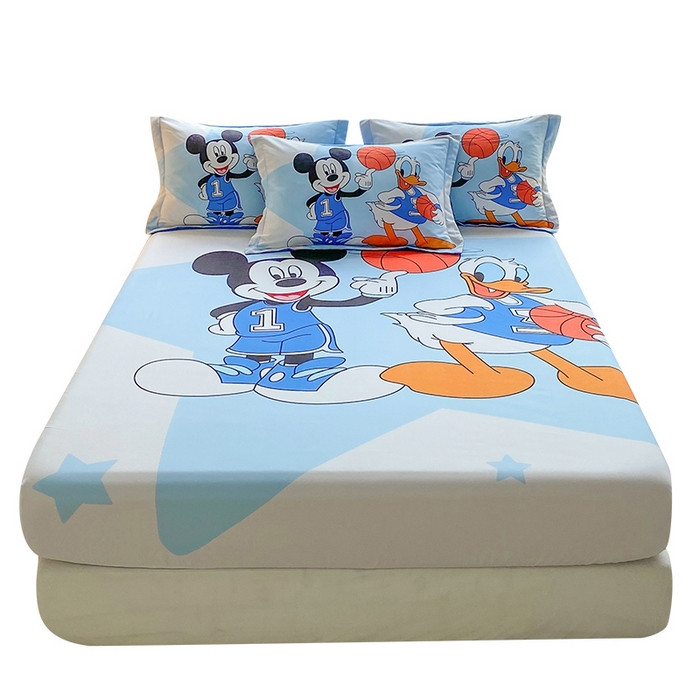 91家纺网 家纺一手货源 找家纺 一电 2024新款卡通床单床笠棕垫床套防尘罩席床垫保护套卡通儿童上下床床单床笠-第三批 篮球米奇