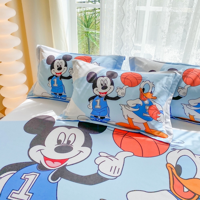 91家纺网 家纺一手货源 找家纺 一电 2024新款卡通床单床笠棕垫床套防尘罩席床垫保护套卡通儿童上下床床单床笠-第三批 篮球米奇