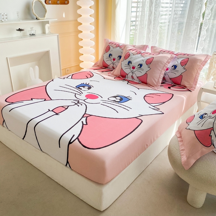 91家纺网 家纺一手货源 找家纺 一电 2024新款卡通床单床笠棕垫床套防尘罩席床垫保护套卡通儿童上下床床单床笠-第三批 小狐