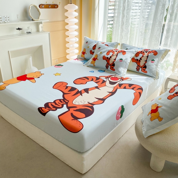 91家纺网 家纺一手货源 找家纺 一电 2024新款卡通床单床笠棕垫床套防尘罩席床垫保护套卡通儿童上下床床单床笠-第三批 街舞虎