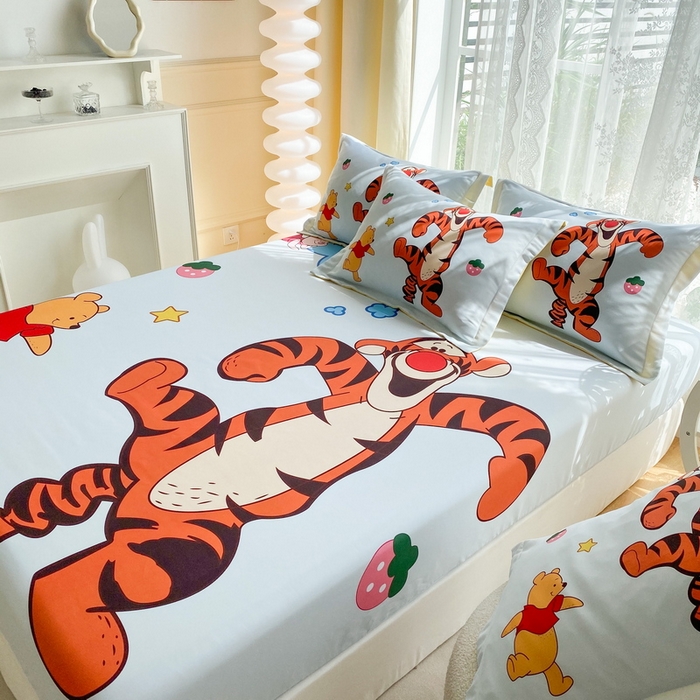 91家纺网 家纺一手货源 找家纺 一电 2024新款卡通床单床笠棕垫床套防尘罩席床垫保护套卡通儿童上下床床单床笠-第三批 街舞虎